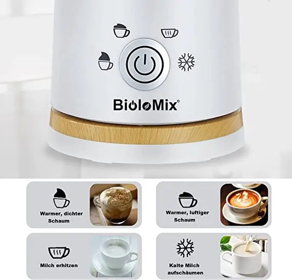 Biolomix-Milchaufschäumer Elektrisch 300ML 4 Voreingestellte Programme Biolomix-Milchaufschäumer Elektrisch 300ML 4 Voreingestellte Programme